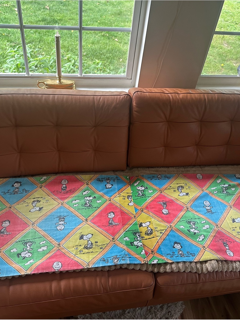 Vintage set of 2  Peanuts Multicolor  Pillow cases Characters no stains or holes